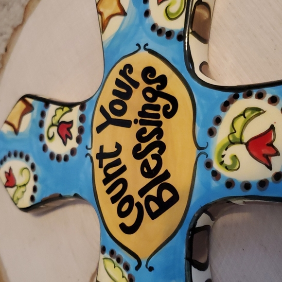 Laura Kirkland Glory Haus Count Your Blessings Cross Hanging - Picture 2 of 6